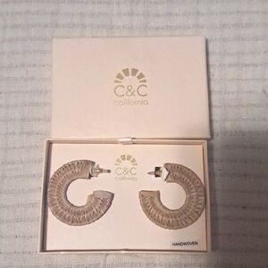 NWT C&C California Handwoven Ratan Earrings